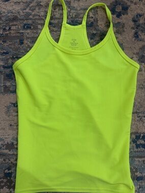 Neon Lime Ribbed Racerback Tank Top - Fleo